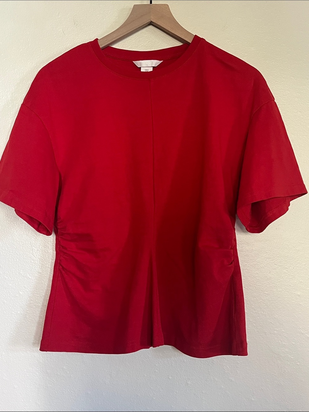 H&M Red Short-Sleeve Crewneck Women's Top
